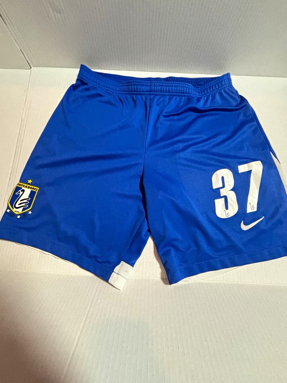 Nike Dri-FIT Pateadores Soccer Fan Shorts Blue/White Size M #37